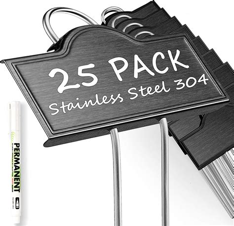 Amazon.com: Metal Plant Labels Weatherproof 25 Pack, Stainless Steel ...