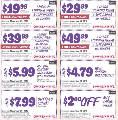 Chuck E Cheese Printable Coupons July 2012