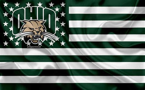 Ohio Bobcats American football team creative American flag green white flag NCAA Athens Ohio USA ...