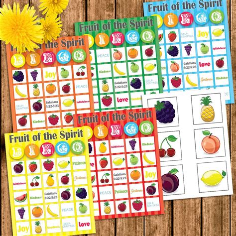 Fruit of the Spirit Bible Bingo Game