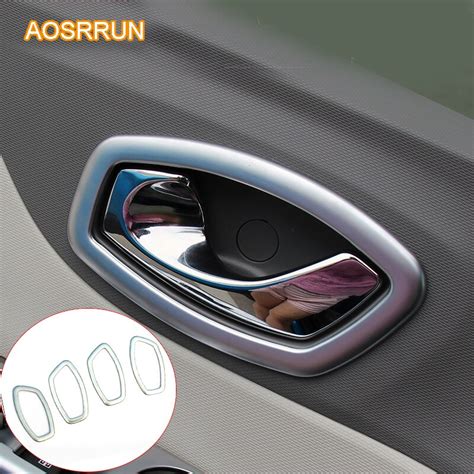 AOSRRUN ABS Interior door handshandle cover decoration Car Accessories For Renault Captur 2014 ...