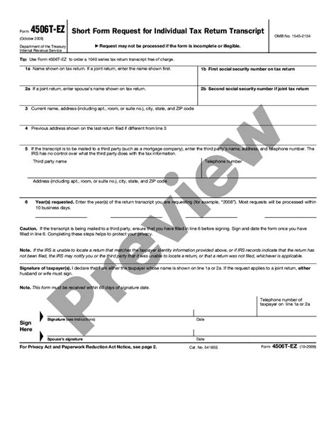 IRS Form 4506-T-EZ Walkthrough (Short Form Request For, 43% OFF