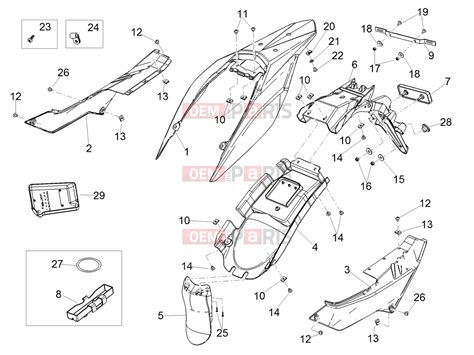 Aprilia SX 125 Chassis » Rear body exploded drawing > oem-parts.hu