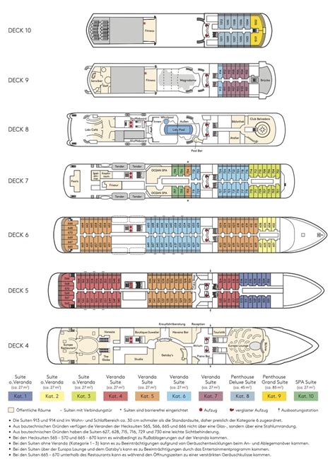 Deckplan MS EUROPA - Download pdf oder Grafik - Emocean Luxus Kreuzfahrten