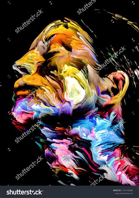 Rainbow Woman Face Paint Series Abstract Stock Illustration 1714142686 ...