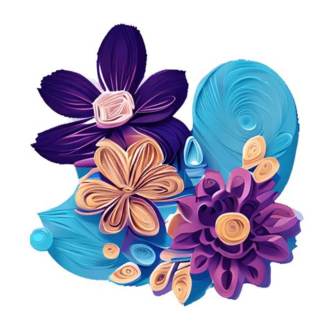 3D Quilling Flowers Background · Creative Fabrica