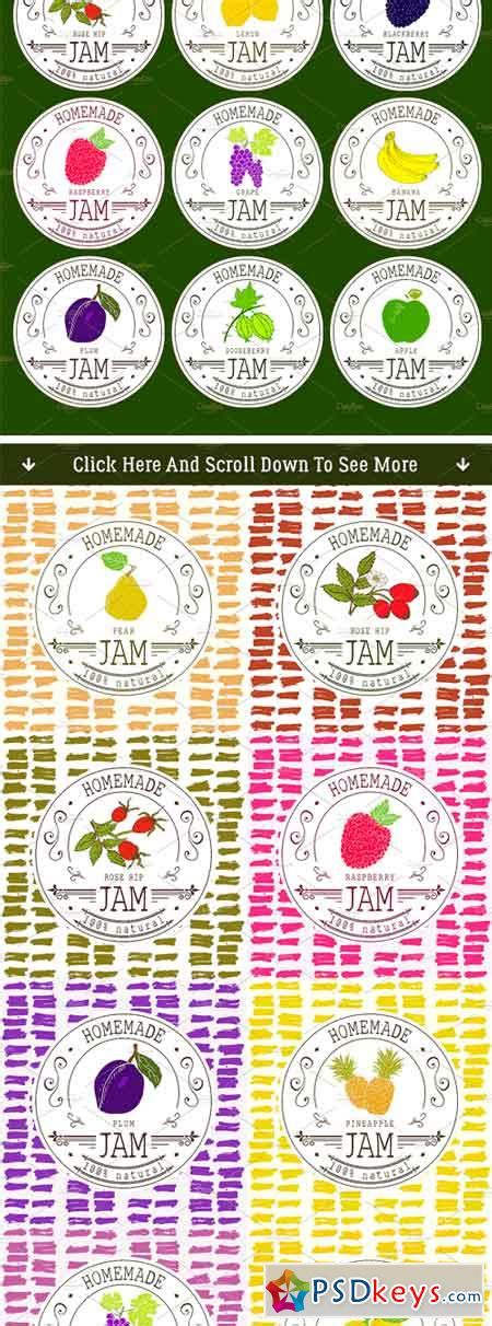 Jam Labels Design Template Vol.2 2504551 » Free Download Photoshop ...