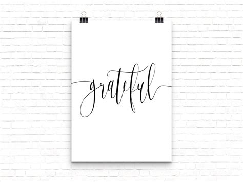 Grateful Sign Printable Word Art Printable Wall Art Digital - Etsy