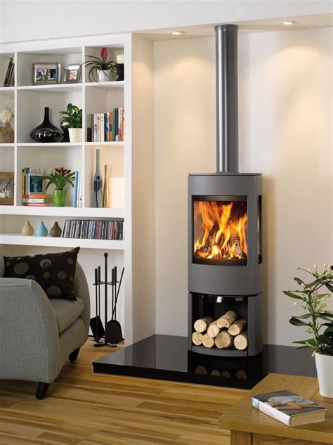 Dovre Astroline 4CB Wood Burning Stove - Anthracite / With Wood Store | Wood burning stoves ...