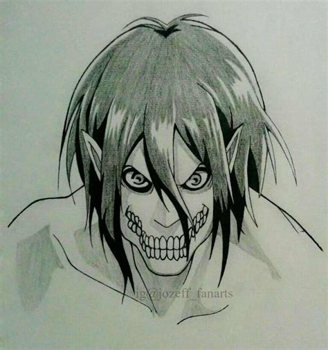 Simple Eren Titan Drawing