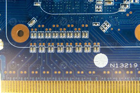 resistors on the blue printed circuit board. pcb 25061089 Stock Photo ...