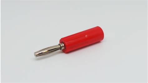 RS PRO Red Male Banana Connectors, 4 mm Connector, Screw Termination, 10A, 50V, Gold, Nickel ...