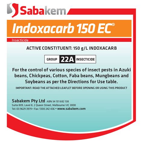 Indoxacarb 150 EC - Sabakem