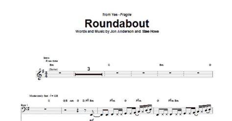 Roundabout (Bass Guitar Tab) - Print Sheet Music Now