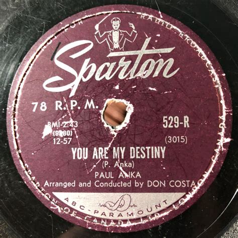 Paul Anka - You Are My Destiny (1957, Shellac) | Discogs