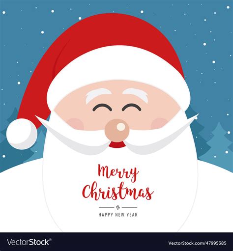 Santa claus face smile christmas greeting text Vector Image