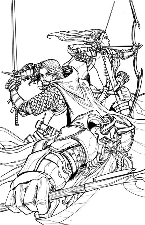 gimli aragorn and legolas | Coloring pages, Tolkien art, Book ...