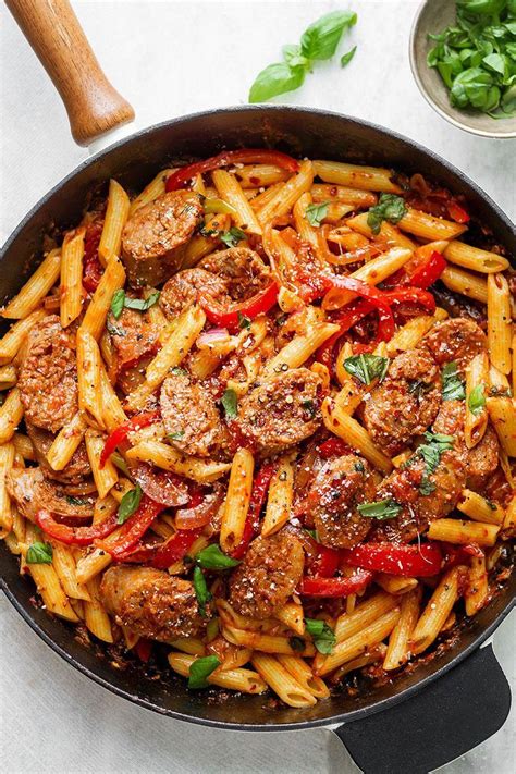 20-Minute Sausage Pasta Skillet | Easy skillet meals, Healthy recipes, Pasta dishes