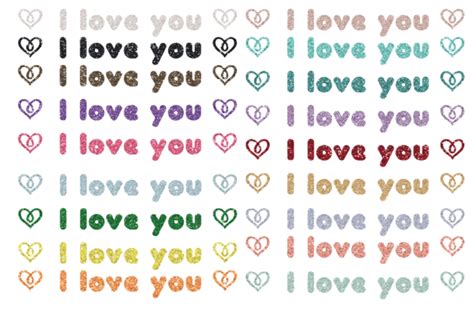 I Love You Glitter Clip Art Graphic Graphic by Magnolia Blooms ...