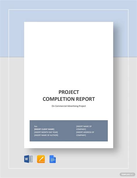 Project Completion Report Template - Google Docs, Word, Apple Pages | Template.net | Report ...