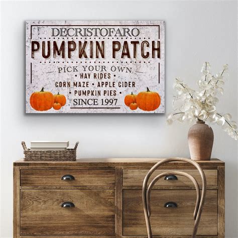 Personalized Pumpkin Patch Sign White Fall Autumn & | Etsy