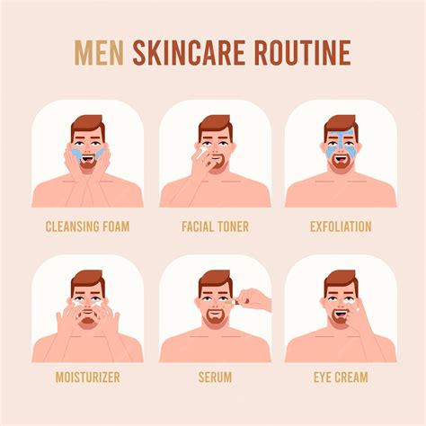 Free Vector | Steps of men skincare routine