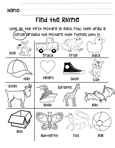 Free Printable Rhyming Activities For Kindergarten - Free Printable