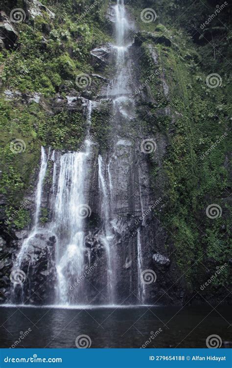 Tirta Sela Waterfall in Purwokerto, Central Java Stock Photo - Image of ...