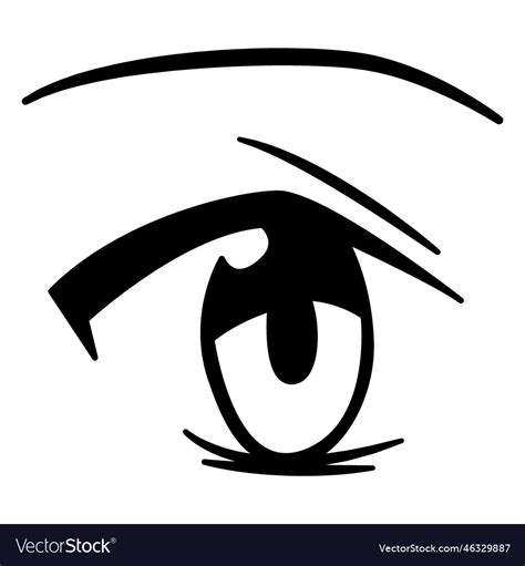 Angry female anime eye Royalty Free Vector Image