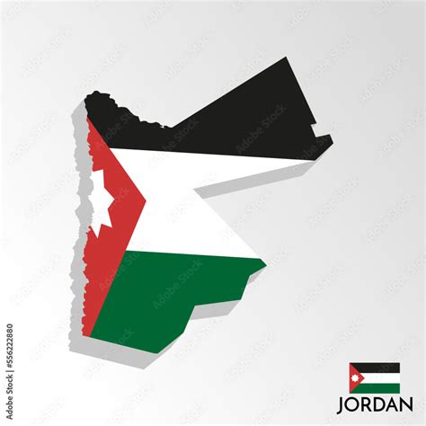 3d map of Jordan with borders of regions Stock Vector | Adobe Stock