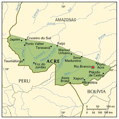 Map of Acre, Brazil