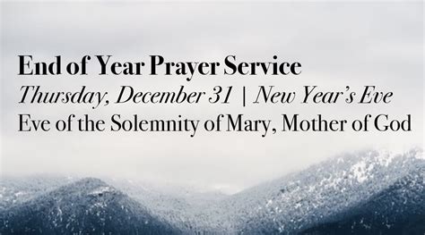 End of Year Prayer Service on Livestream