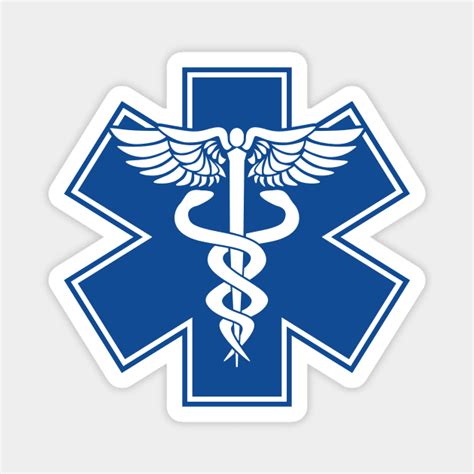 EMT Health Care Caduceus Blue Medical Symbol - Emt - Magnet | TeePublic