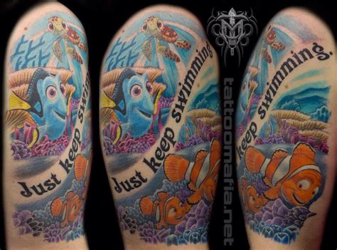 Just Keep Swimming Tattoo | Disney sleeve tattoos, Disney tattoos, Dory ...