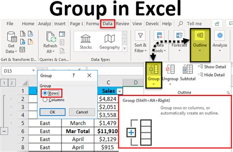 Group in Excel (Uses, Examples) | How To Create Excel Group?