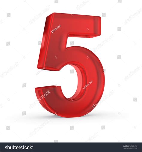 Number Five Red Isolated Clipping Path Stock Illustration 147442670 ...