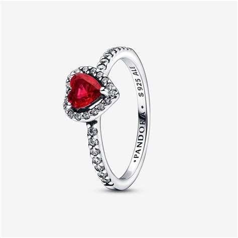 Elevated Red Heart Ring | Sterling silver | Pandora US