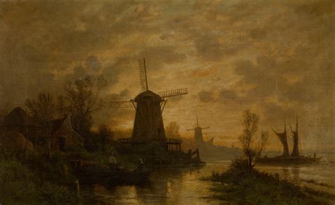 Windmills in Schiedam by Auguste Anastasi - Artvee