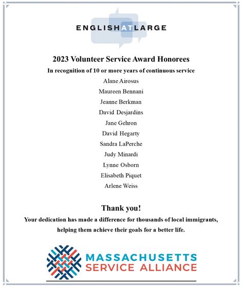 2023 Volunteer Appreciation | English At Large