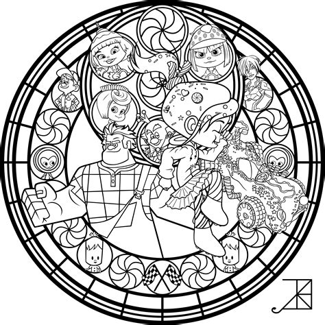 Disney Stained Glass Coloring Pages ~ Scenery Mountains