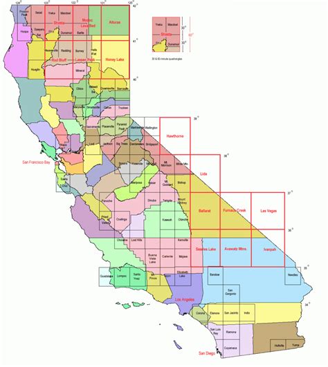 California Topographic Map Index | Printable Maps