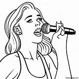 Miley Cyrus Singing On Stage Coloring Page  Pagescom sketch template