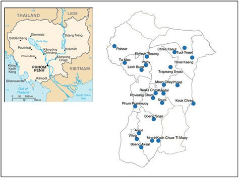 Map and location of Cambodia and the Prey Veng province.... | Download Scientific Diagram