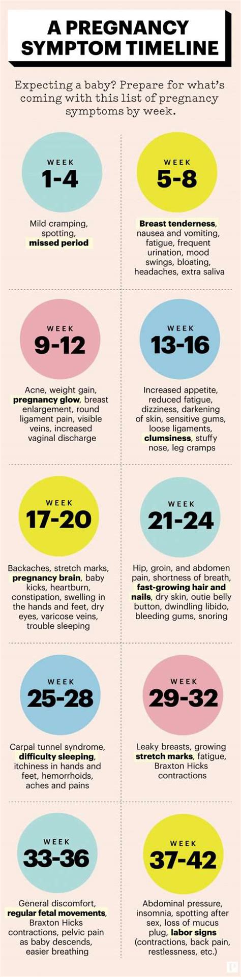 Pregnancy Symptoms Chart