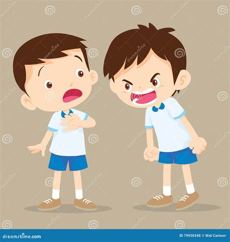 Angry Boy Shouting at Friend Stock Vector - Illustration of child ...