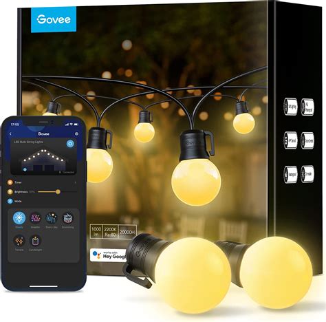 Amazon Lowest Price: 50 Foot Govee Outdoor Lights APP Control String ...