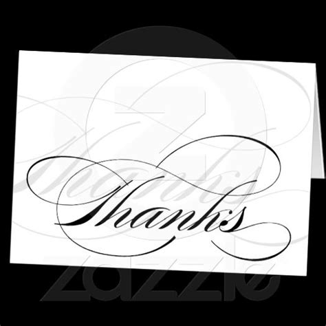 Imagina on Zazzle: Elegant Black & White Calligraphy Thank You Note Cards