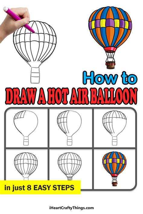 Hot Air Balloon Drawing - How To Draw A Hot Air Balloon Step By Step