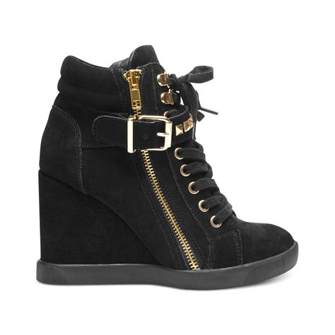 Steve Madden Obsess Wedge Sneakers in Black - Lyst