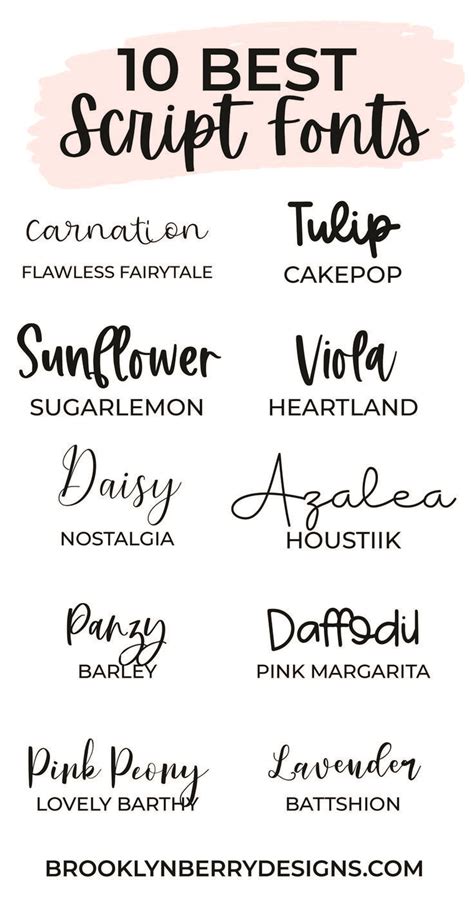 10 BEST SCRIPT FONTS FOR PINS | Best script fonts, Best cursive fonts ...